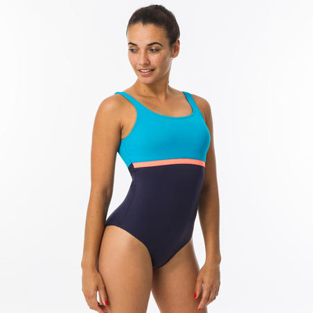 Women's Swimming 1-piece Shorty Swimsuit Heva Li - Navy Blue