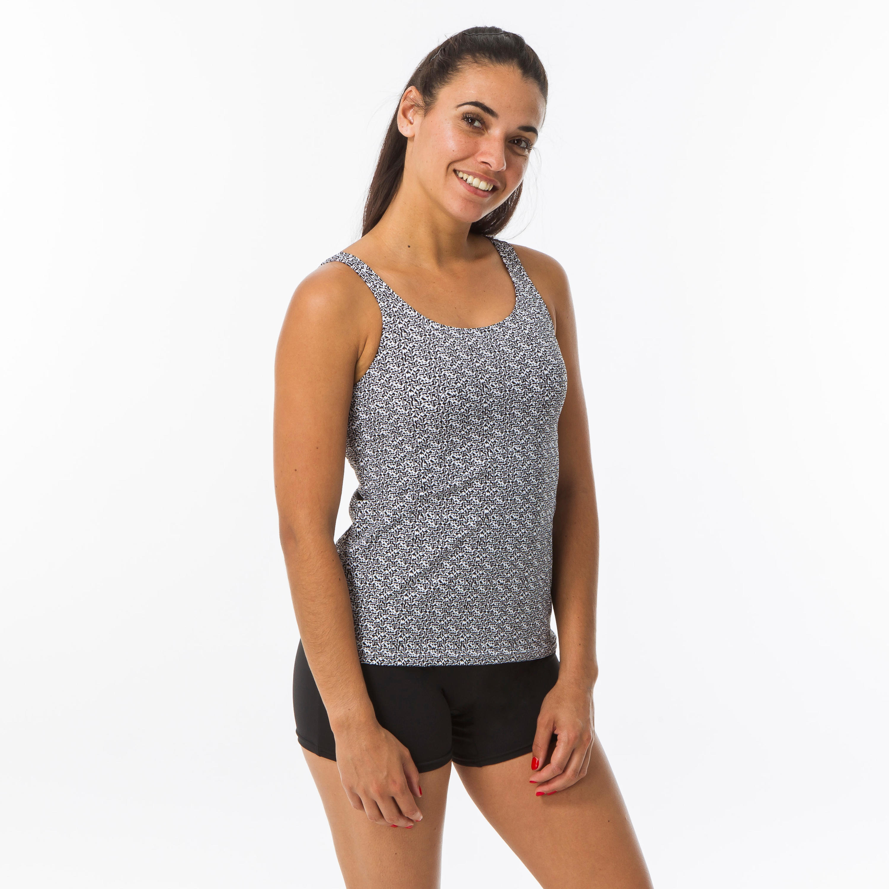 Women's swimsuit one-piece shorty Tankini Heva Mipy black 2/4