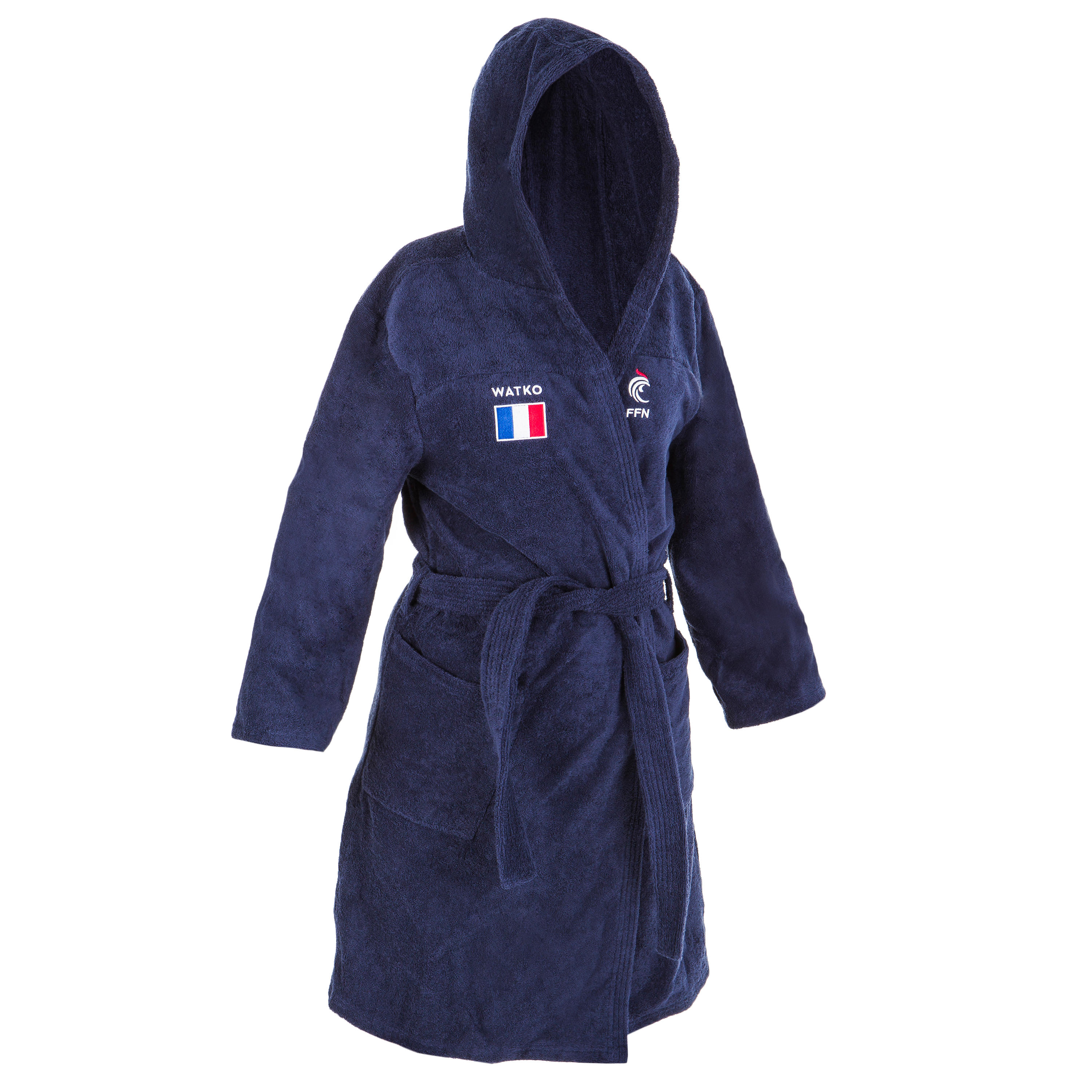 Decathlon | Accappatoio pallanuoto 900 FRANCIA UFFICIALE cotone donna blu |  Watko