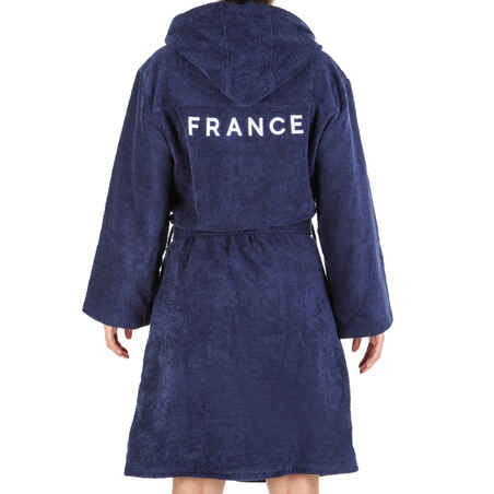 Γυναικείο χοντρό βαμβακερό μπουρνούζι για υδατοσφαίριση - Επίσημο Γαλλίας