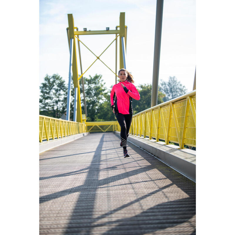 Laufjacke Kiprun Warm Regul Damen neonrosa