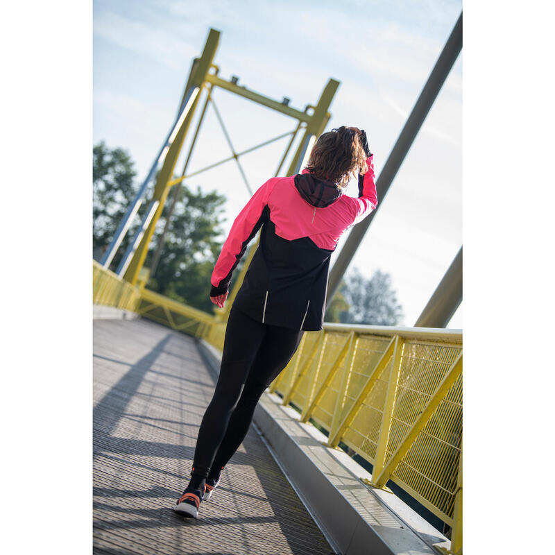 Laufjacke Kiprun Warm Regul Damen neonrosa