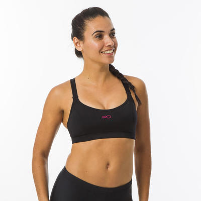Top bikini Mujer natación Vega 100 negro