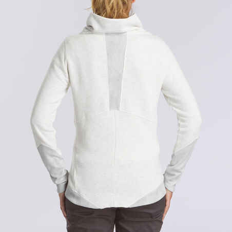 Sudadera polar de montaña y trekking Mujer Quechua NH100 blanco