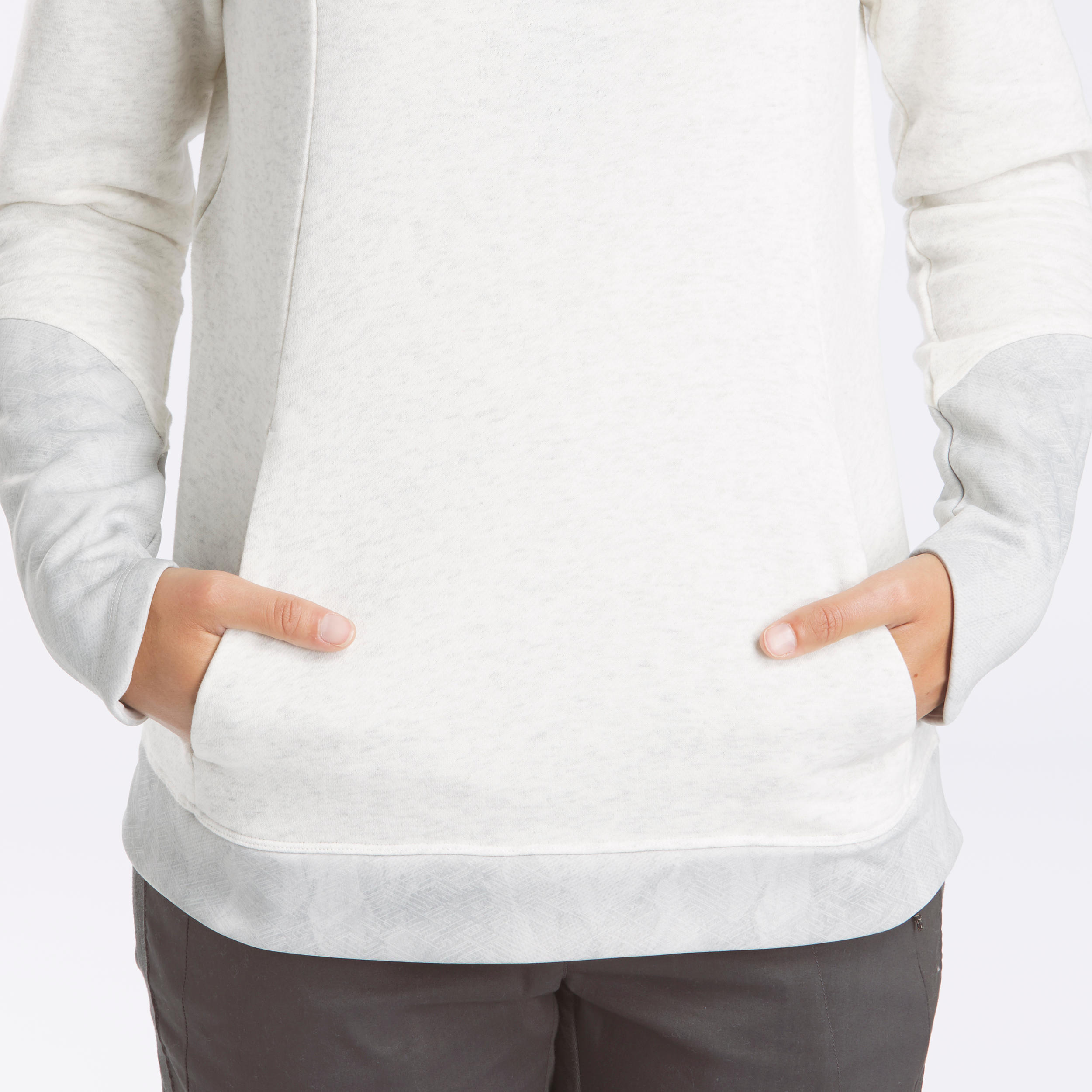 Sudadera polar de montaña y trekking Mujer Quechua NH100 blanco 4/9