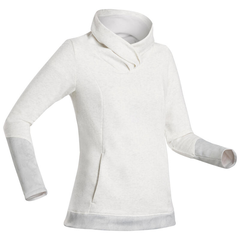 Sudadera polar de montaña y trekking Mujer Quechua NH100 blanco