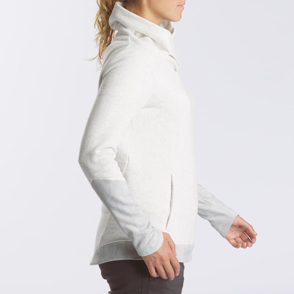 Majica s kapuljačom za planinarenje NH100 ženska bijela