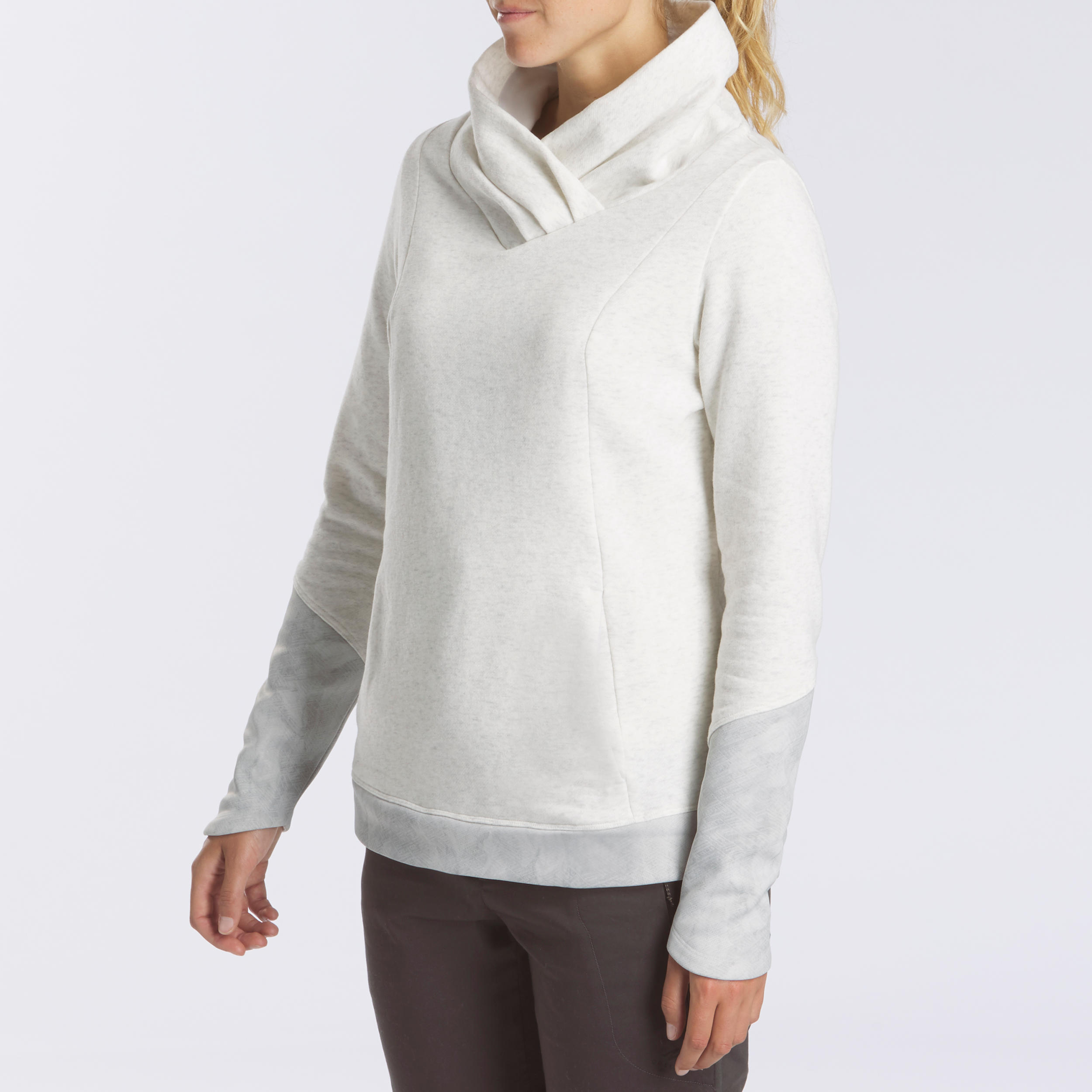 QUECHUA Sudadera polar de montaña y trekking Mujer Quechua NH100 blanco