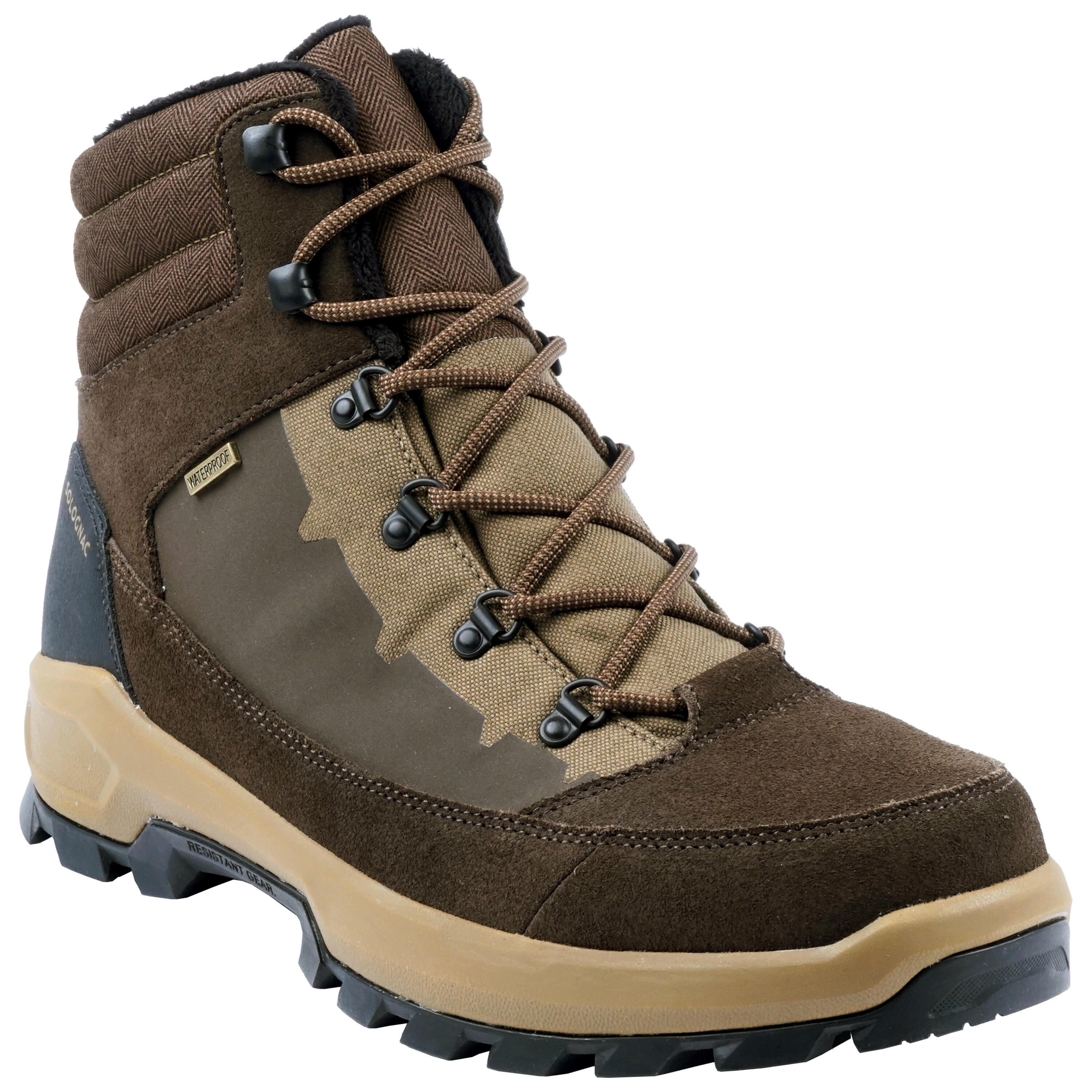 Country Sport Warm Waterproof Shoes Crosshunt 500 Beige/Brown 1/6