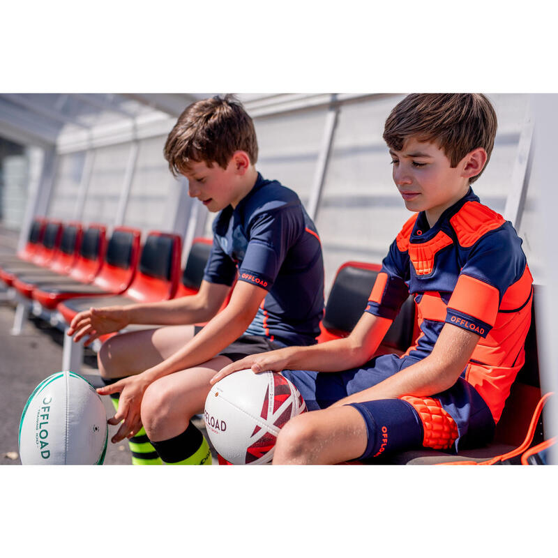 Beschermende ondershort voor rugby voor kinderen R500 oranje