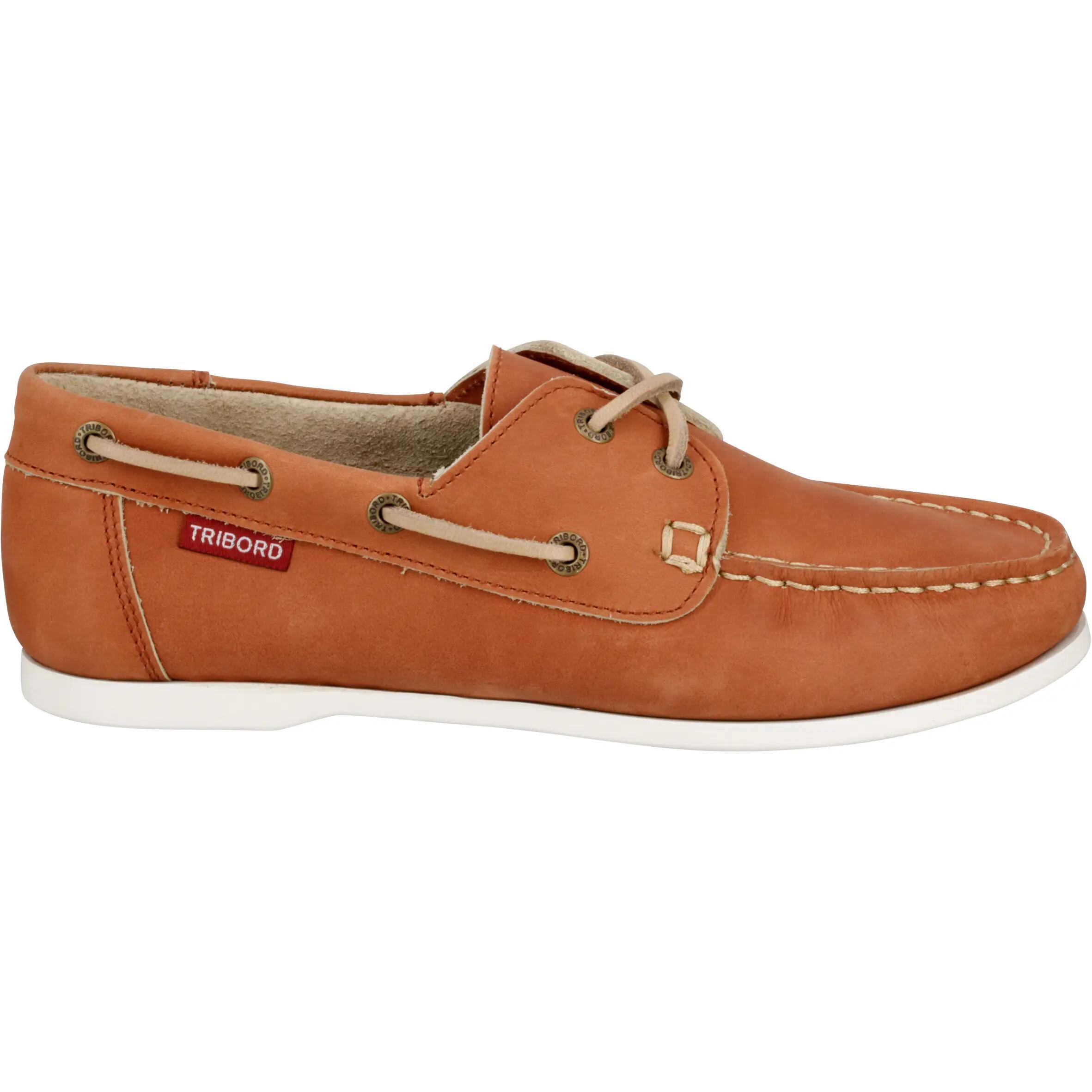 CR500 Women's Leather Boat Shoes - Light Brown 3/14