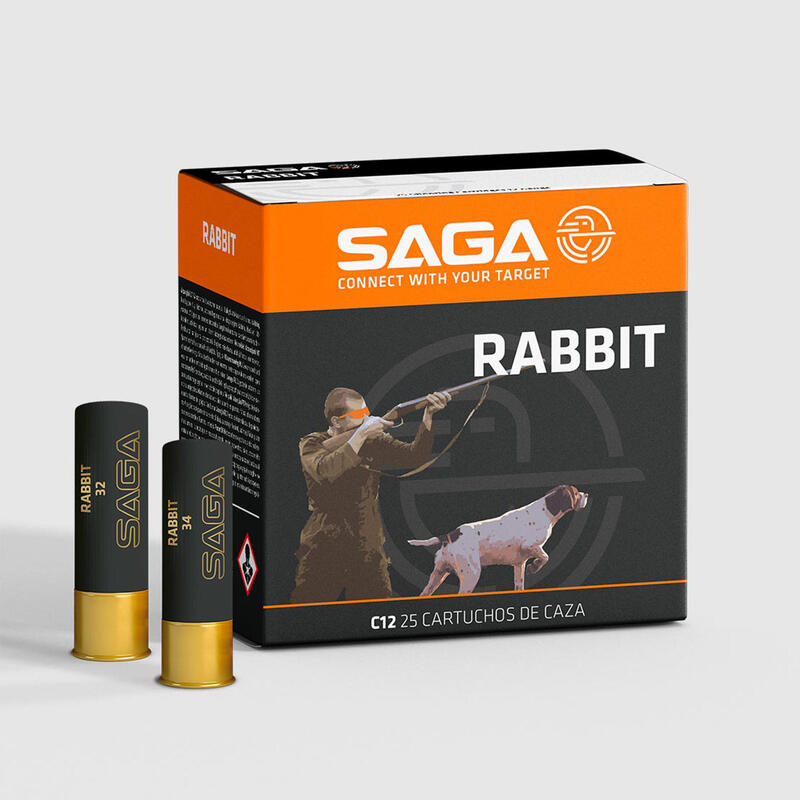 Cartucho caza Saga Rabbit 34 Gr Calibre 12 x 25