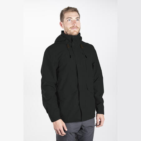 Куртка чоловіча NH550 Imper для туризму водонепроникна чорна