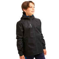 Kids' Rainproof Football Jacket T500 - Black