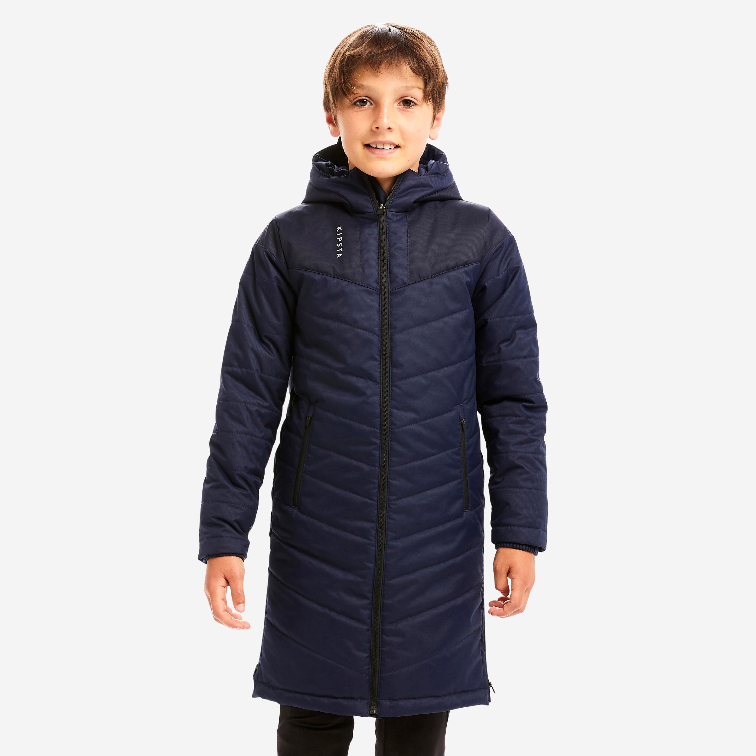 Kipsta - Parka Longue De Football Enfant Trx Marine - Parka - Football / Futsal / Sepak - Bleu - 4 À 6 Ans - Decathlon