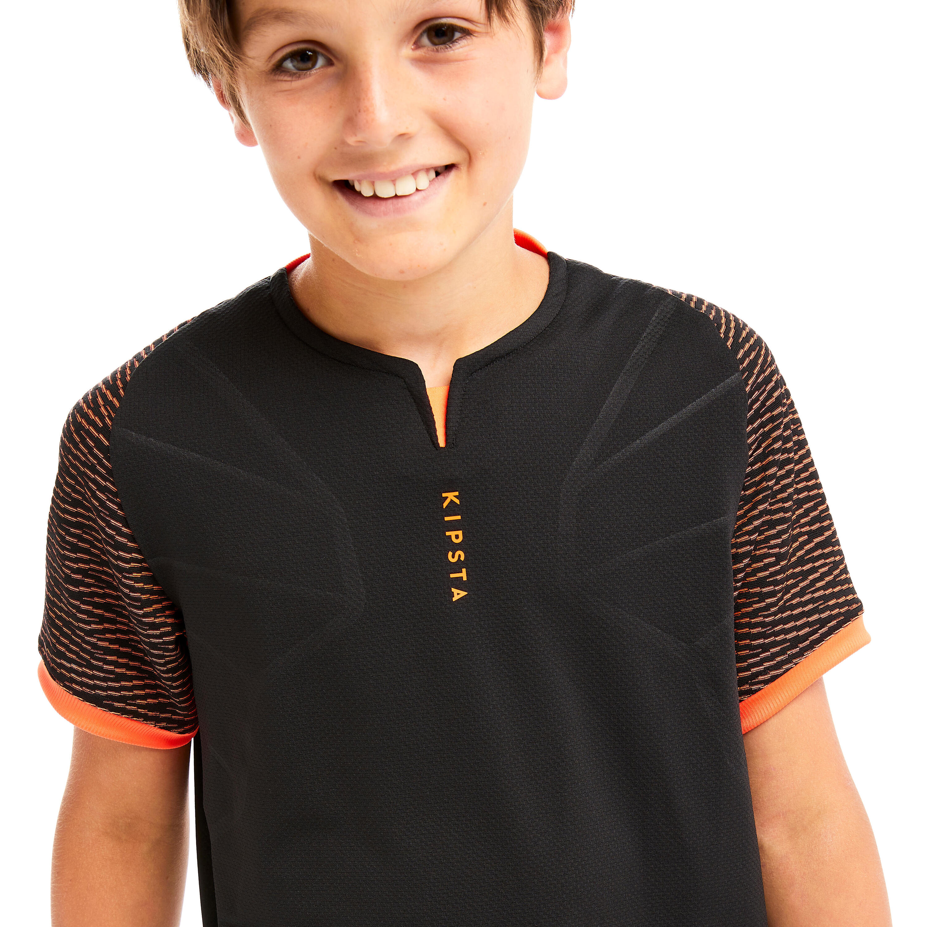 Kids' Football Shirt CLR - Black/Orange 6/10