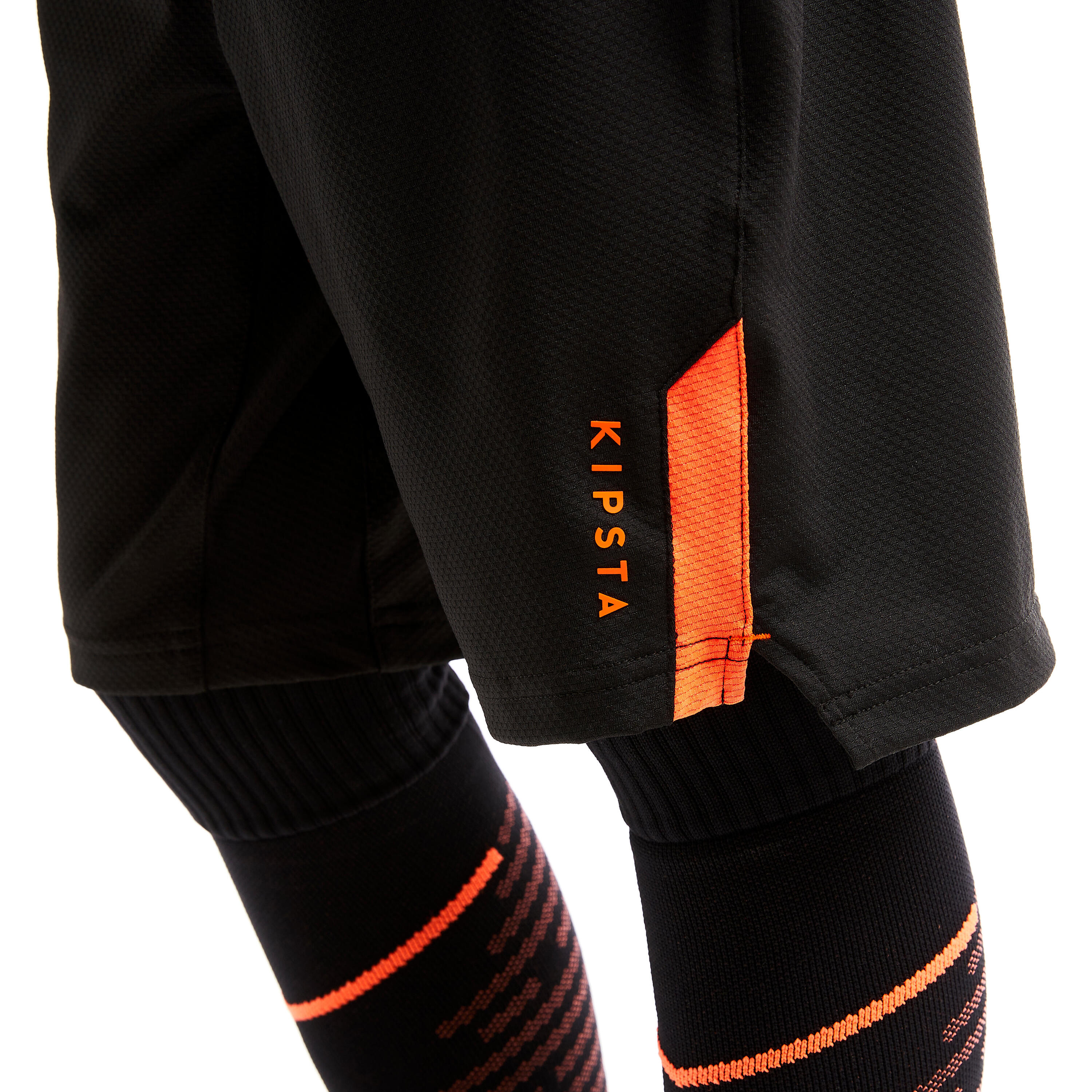 Kids' Football Shorts CLR - Black/Orange 8/10