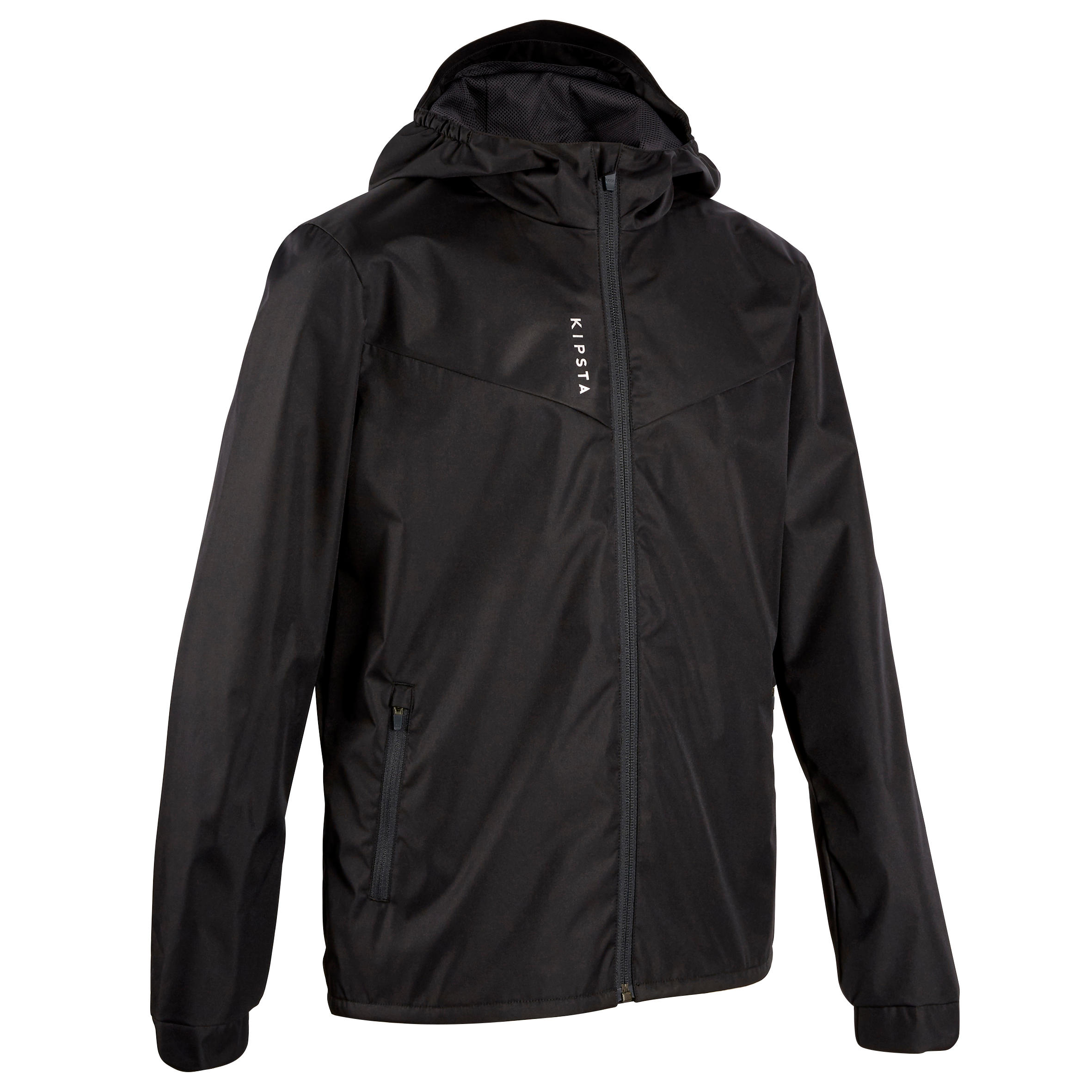 CHAMARRA IMPERMEABLE DE F TBOL T500 NI OS NEGRO Decathlon