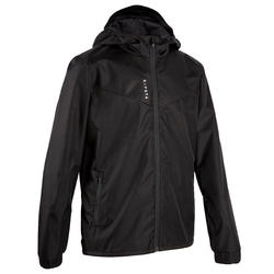 VESTE COUPE PLUIE DE FOOTBALL T500 ENFANT NOIRE