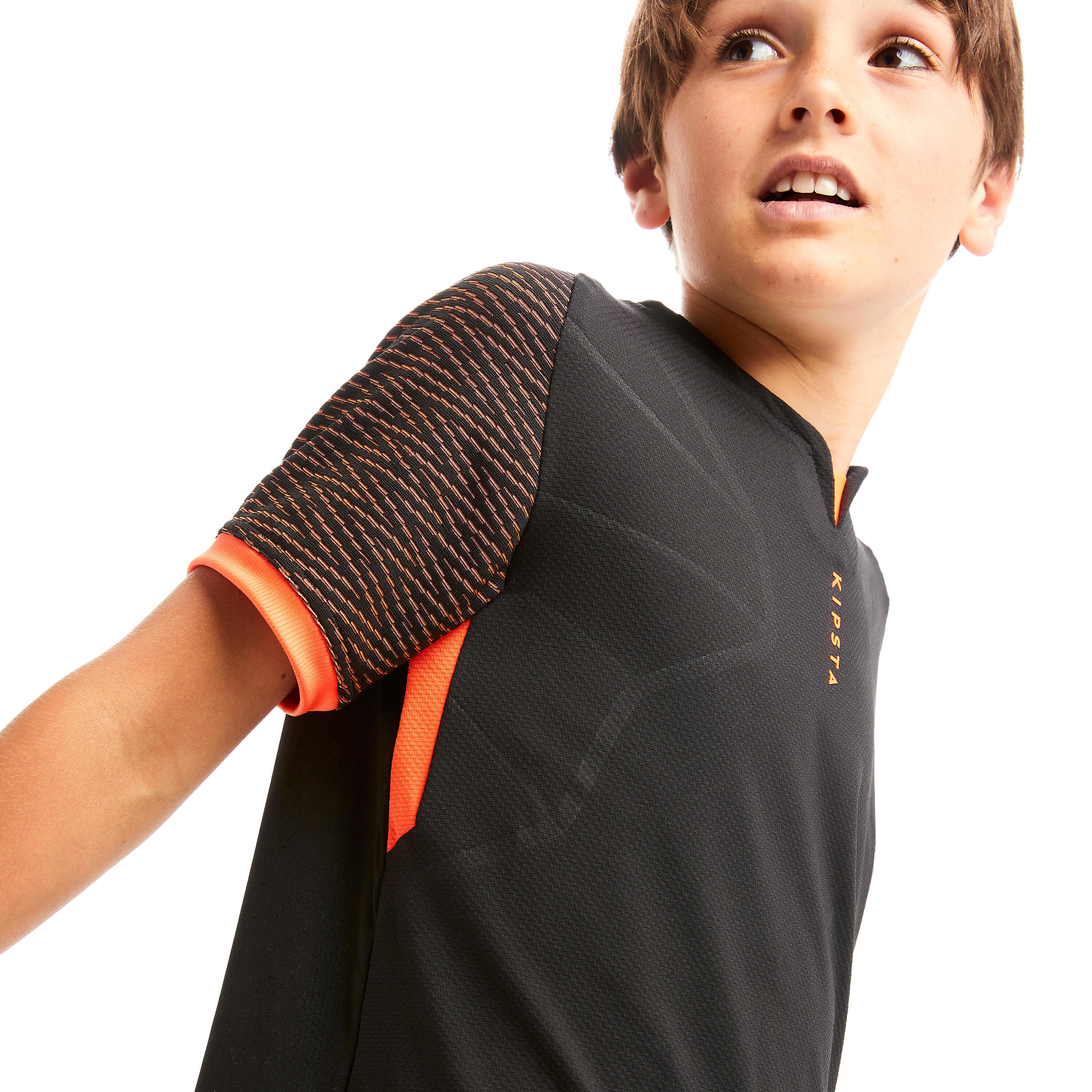 Kids' Football Shirt CLR - Black/Orange 5/10