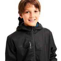 Kids' Rainproof Football Jacket T500 - Black