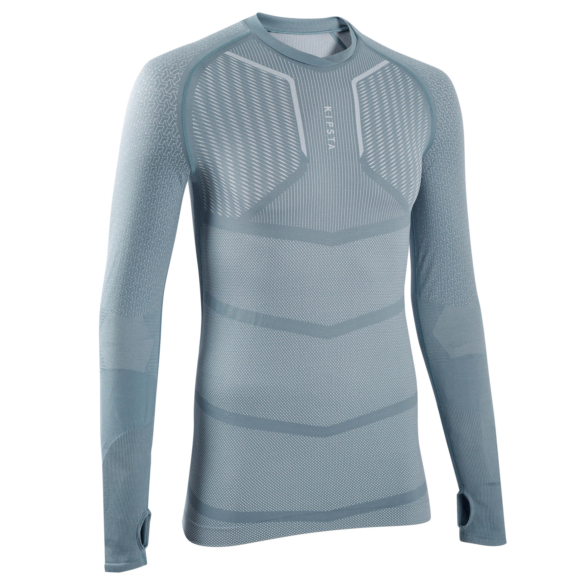 Adult breathable football base layer, light grey 2/16