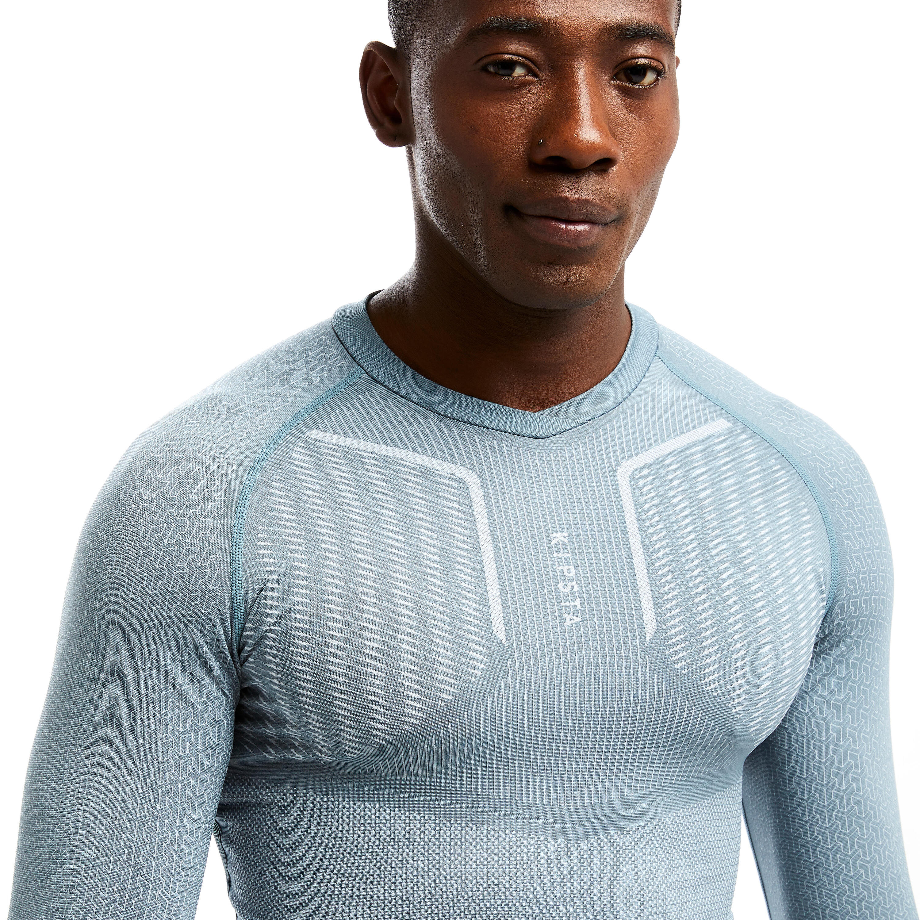 Adult breathable football base layer, light grey 12/16