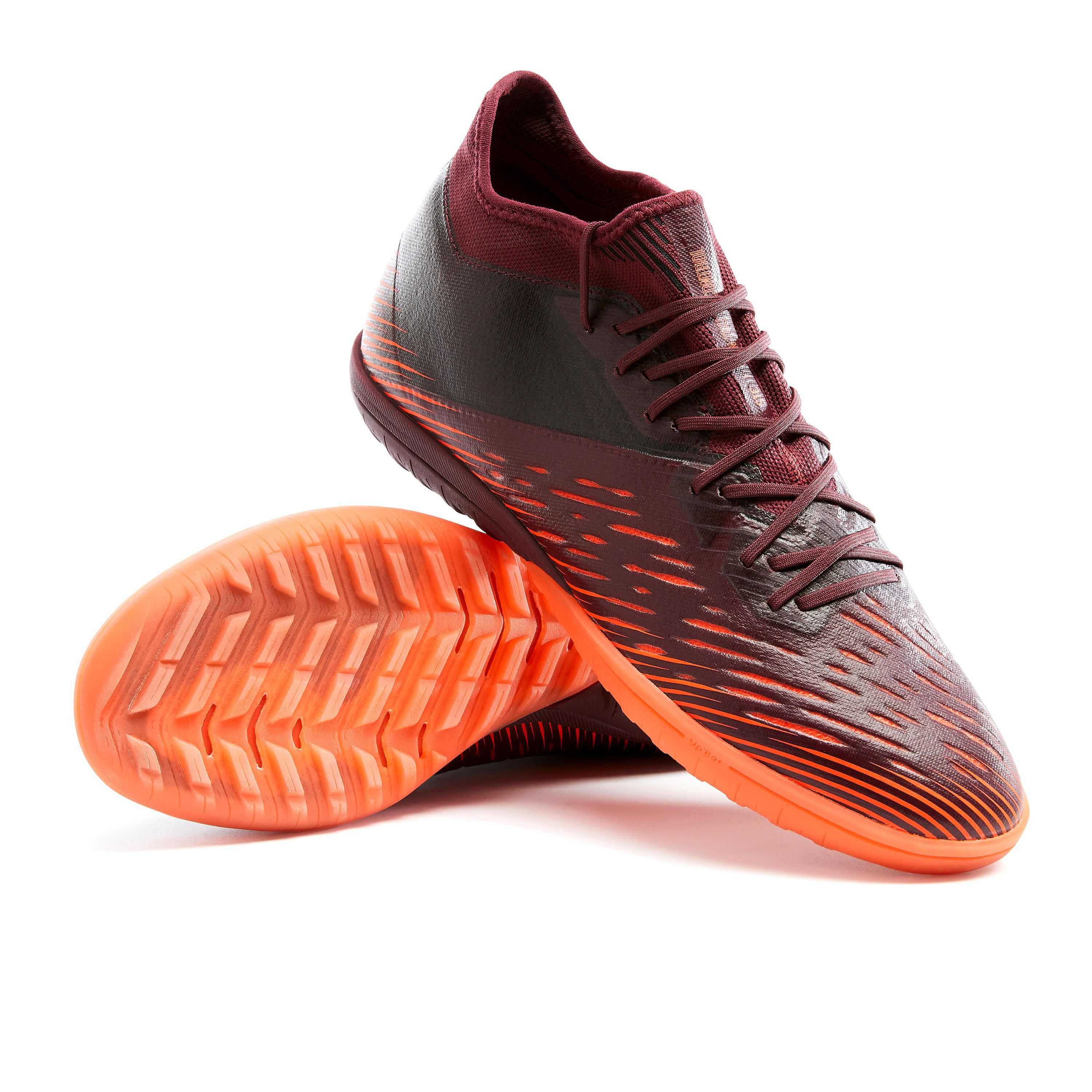 Botas de Fútbol multitacos CLR TF Adulto Burdeos Naranja 4/5