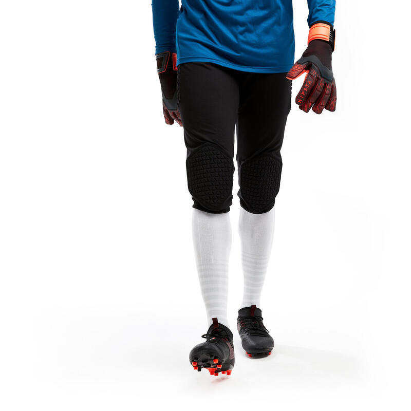 Pantalón pirata de portero de fútbol F500 negro