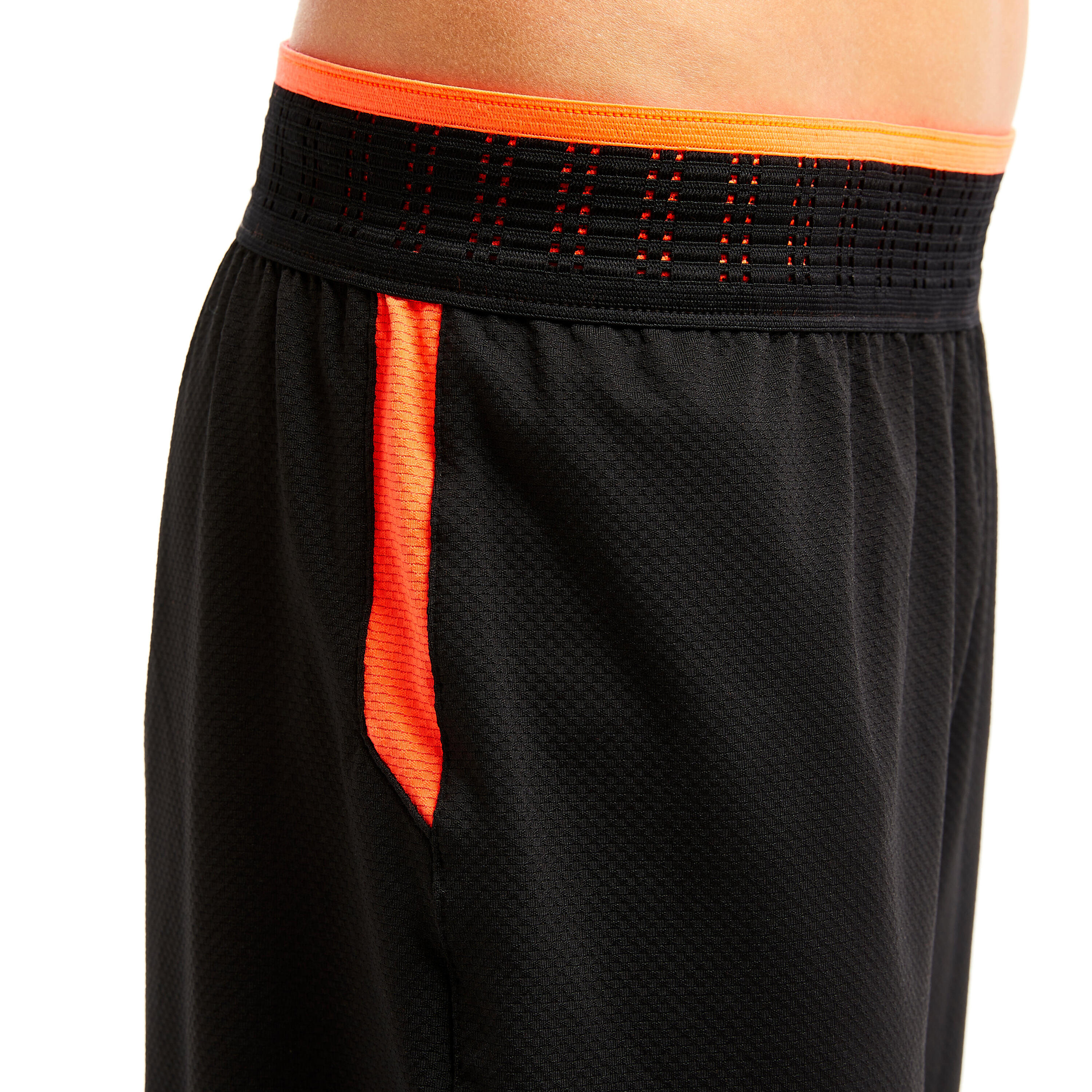 Kids' Football Shorts CLR - Black/Orange 6/10
