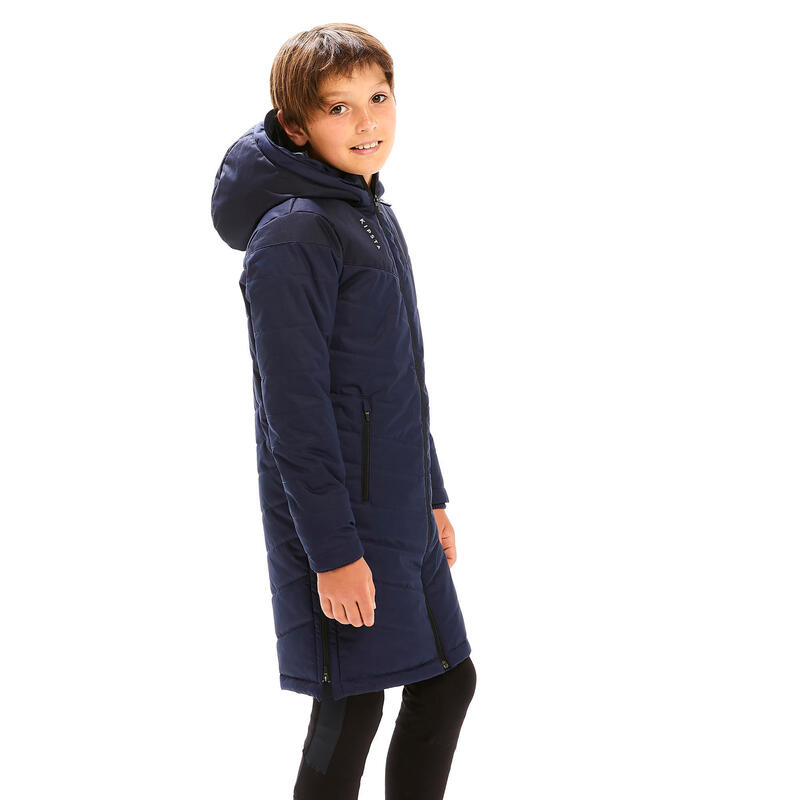 Parka lungo calcio bambino TRX blu