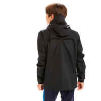 Kids' Rainproof Football Jacket T500 - Black