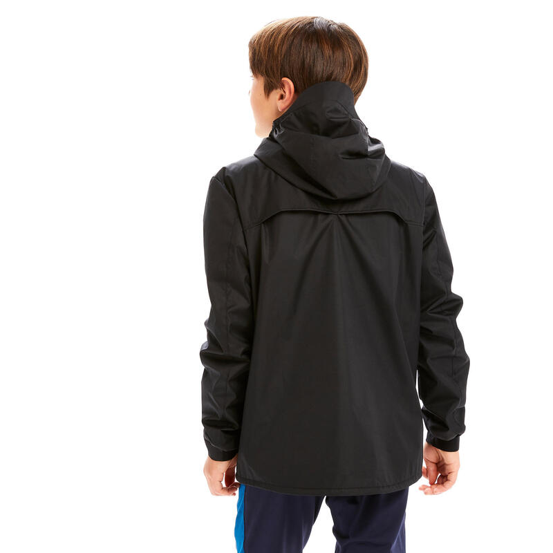 VESTE COUPE PLUIE DE FOOTBALL T500 ENFANT NOIRE