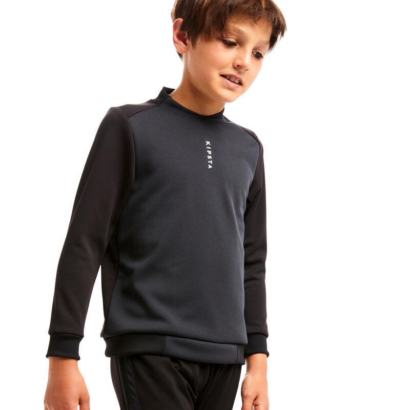 Felpa calcio bambino ESSENTIAL CLUB nero-grigio