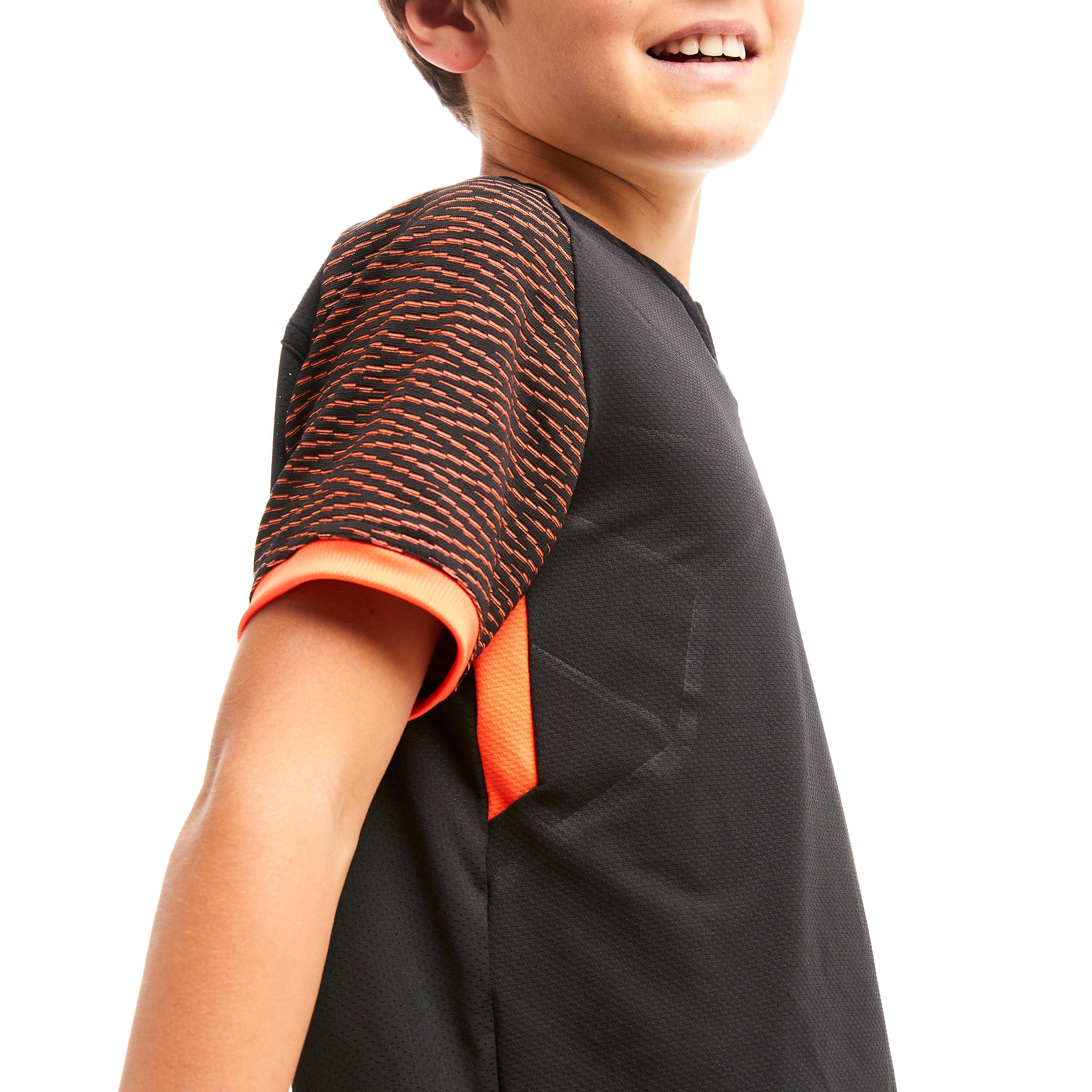 Kids' Football Shirt CLR - Black/Orange 8/10