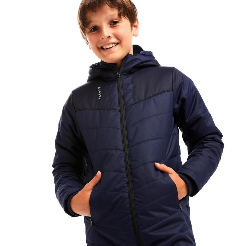 Parka lungo calcio bambino TRX blu