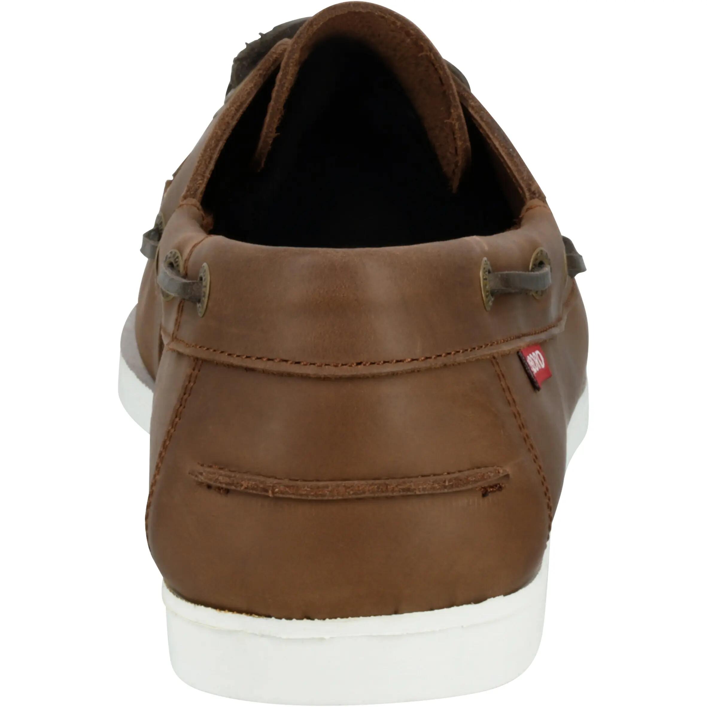CR500 Men's Leather Boat Shoes - Brown 3/4