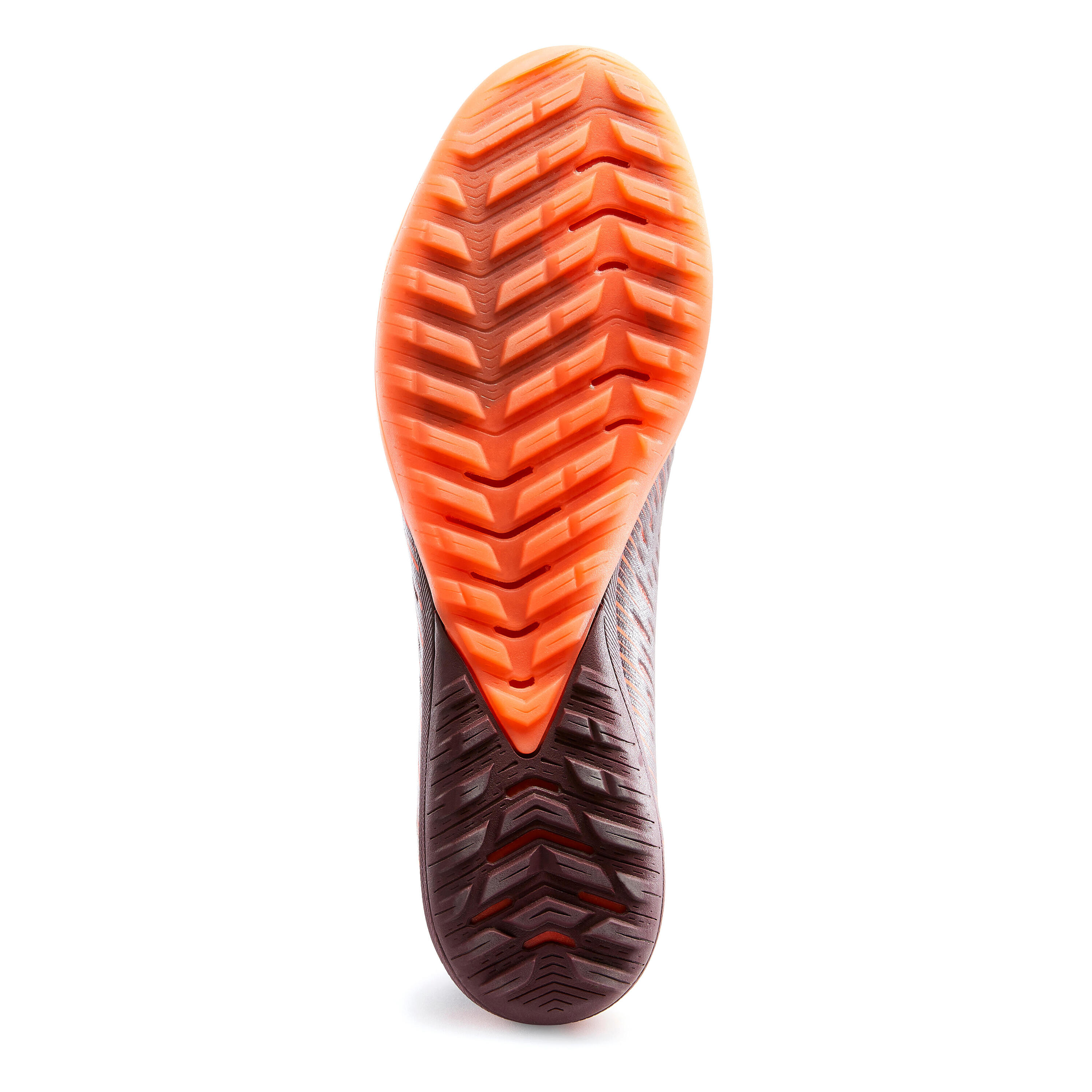 Botas de Fútbol multitacos CLR TF Adulto Burdeos Naranja 3/5