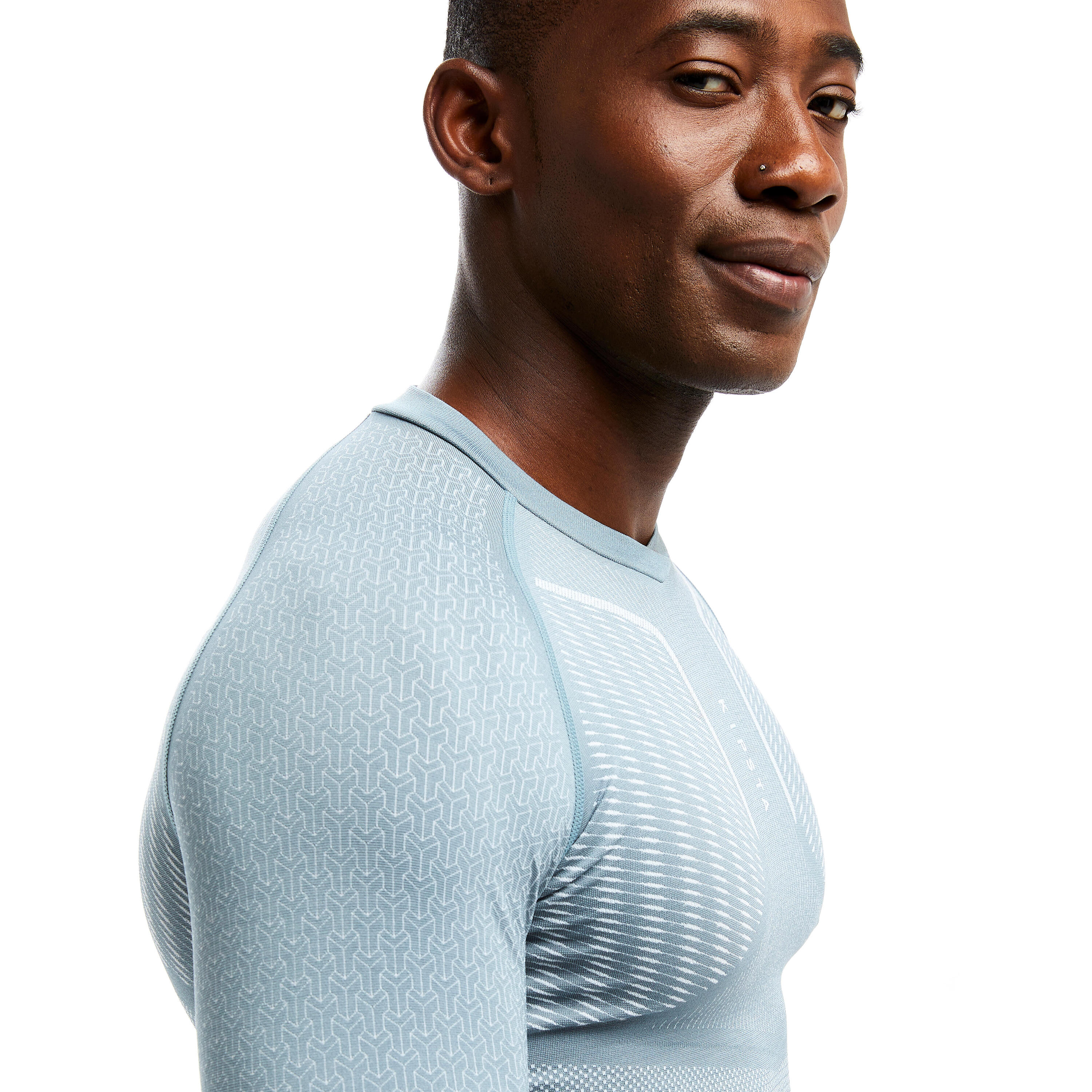 Adult breathable football base layer, light grey 10/16
