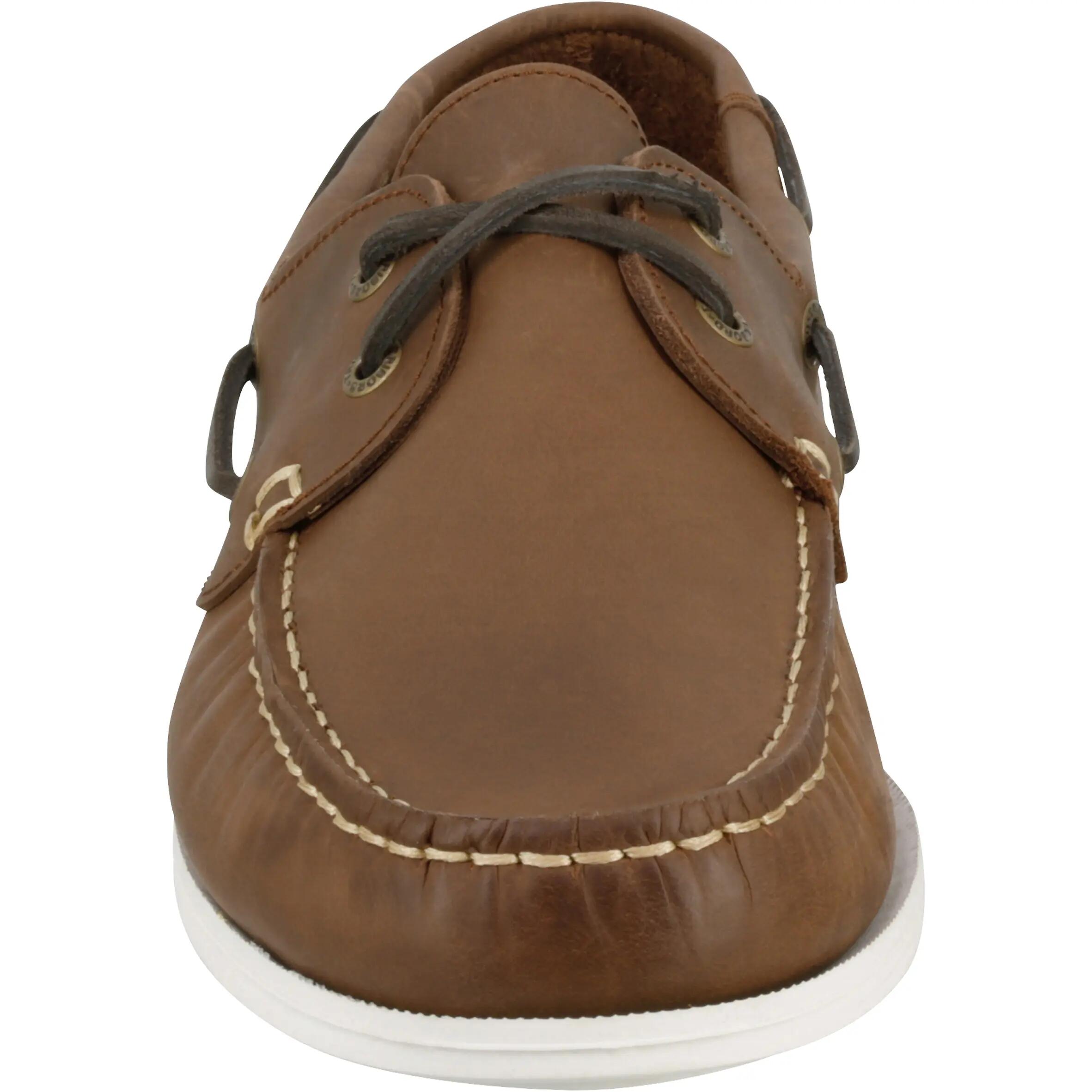 CR500 Men's Leather Boat Shoes - Brown 2/4
