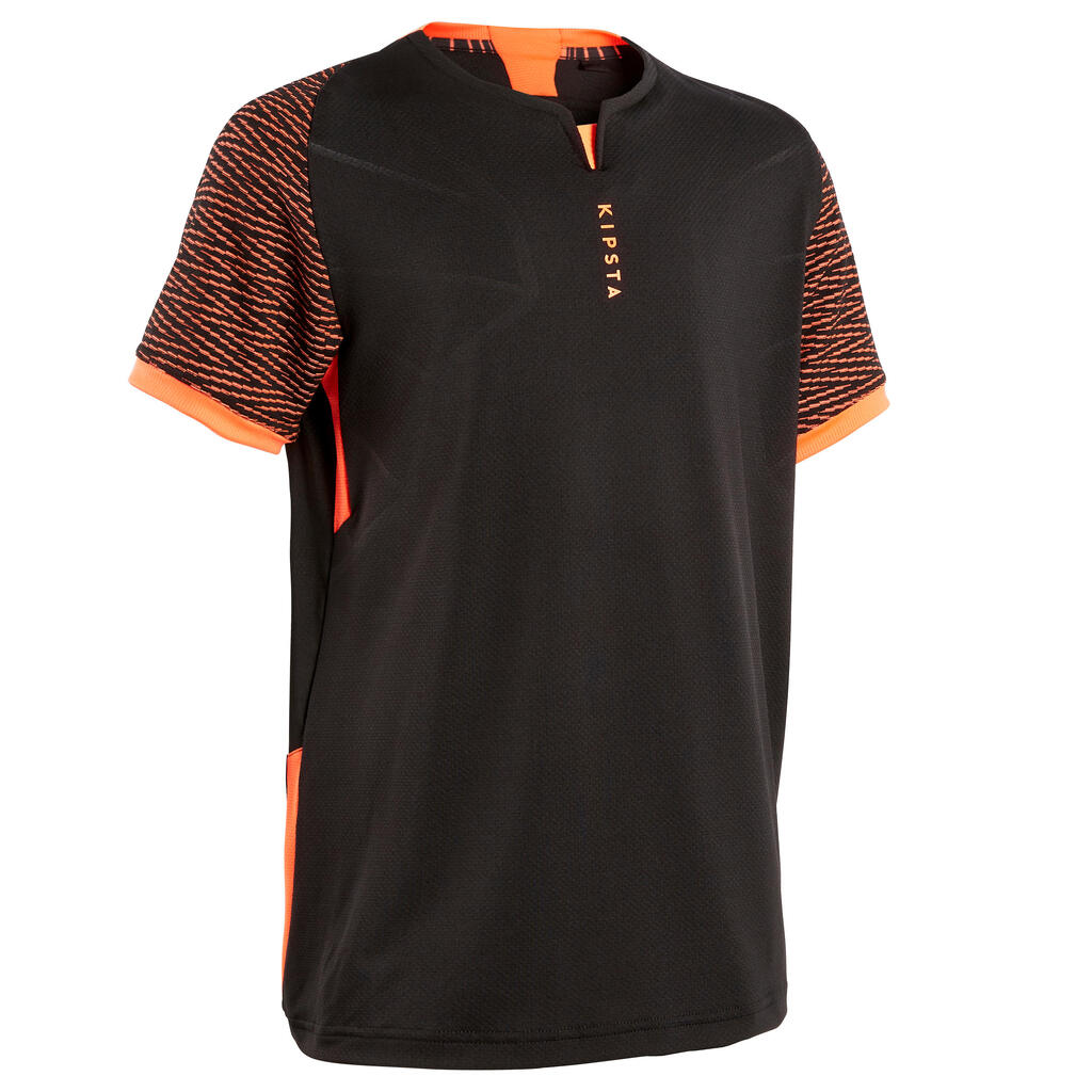 Kids' football shirt clr - black/orange
