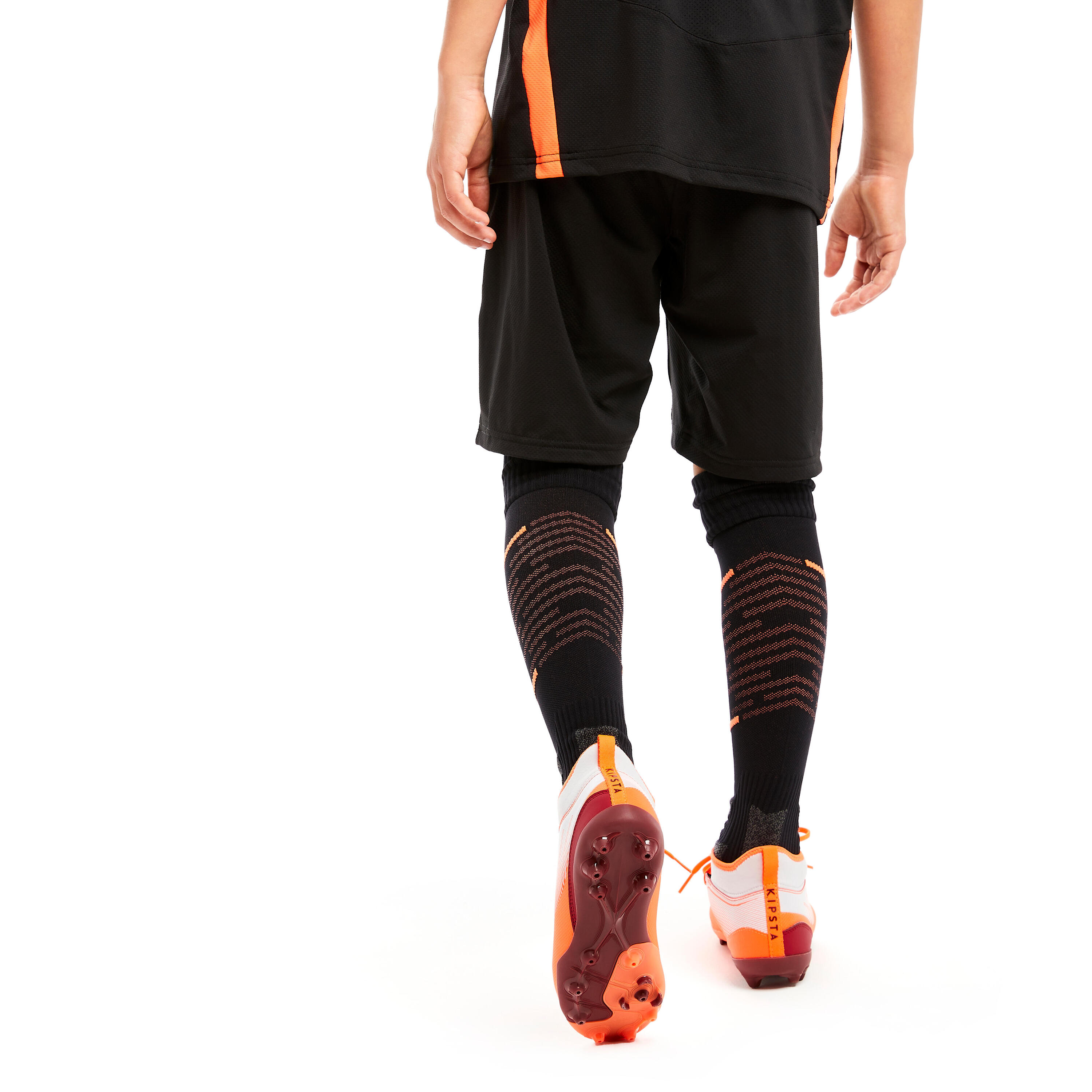 Kids' Football Shorts CLR - Black/Orange 4/10