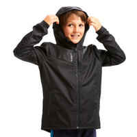 Kids' Rainproof Football Jacket T500 - Black
