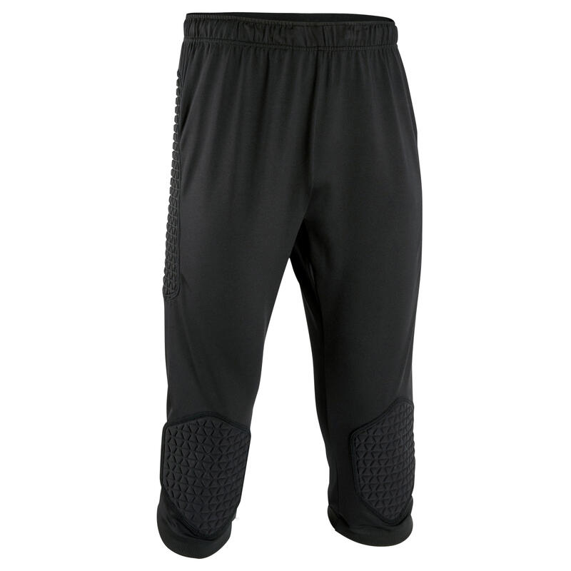 Pantalón pirata de portero de fútbol F500 negro 