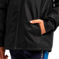 Kids' Rainproof Football Jacket T500 - Black