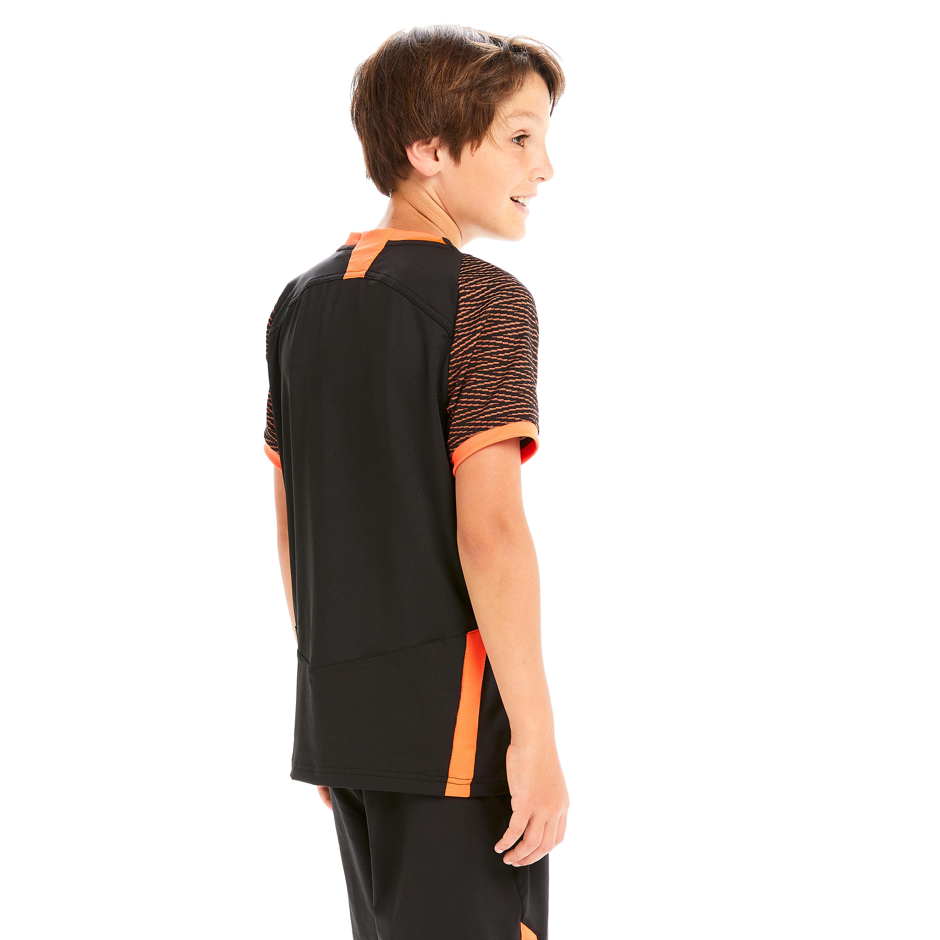 Kids' Football Shirt CLR - Black/Orange 7/10