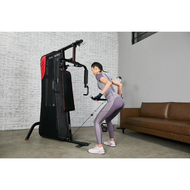 Stroj na posilňovanie Home Gym Compact s vedeným závažím DOMYOS Decathlon