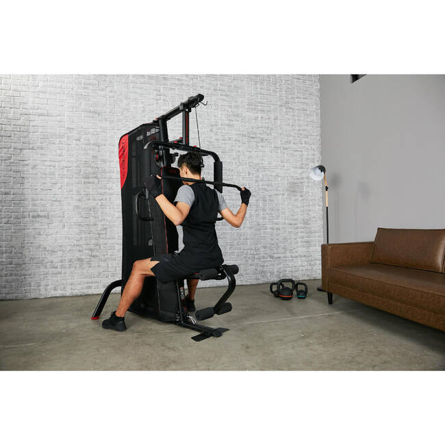 Stroj na posilňovanie Home Gym Compact s vedeným závažím DOMYOS Decathlon