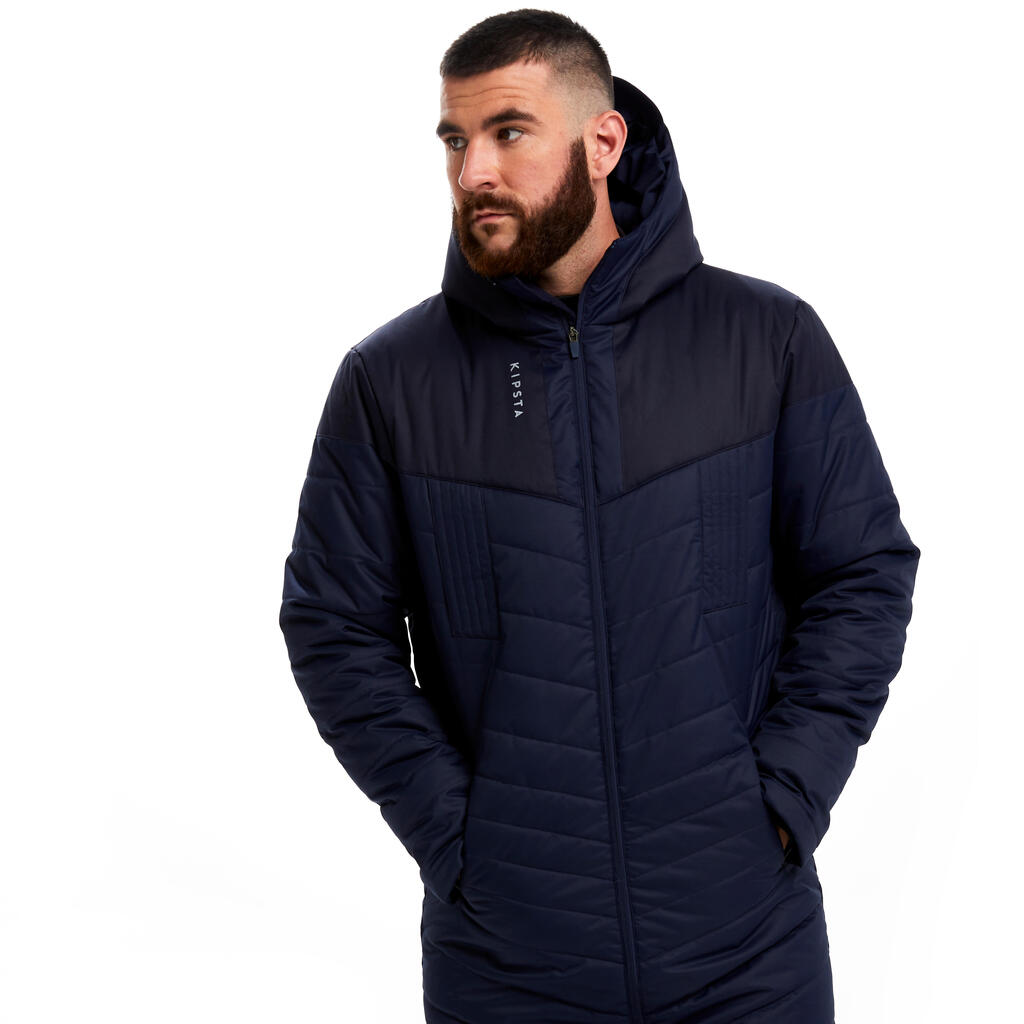 Damen/Herren Fussball Parka lang - Traxium schwarz