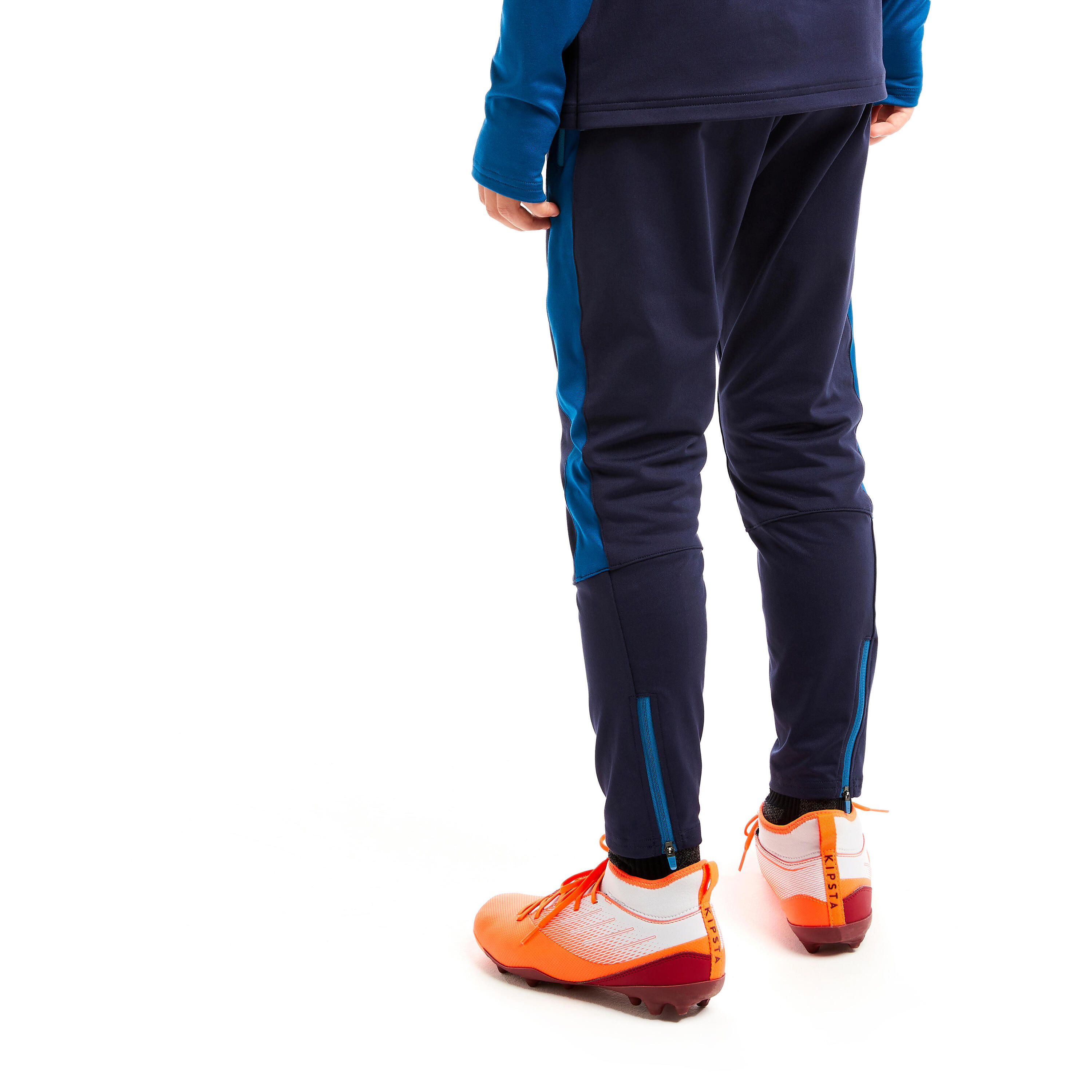 Kids' Football Training Bottoms TP 500 - Petrol Blue/Navy 5/8